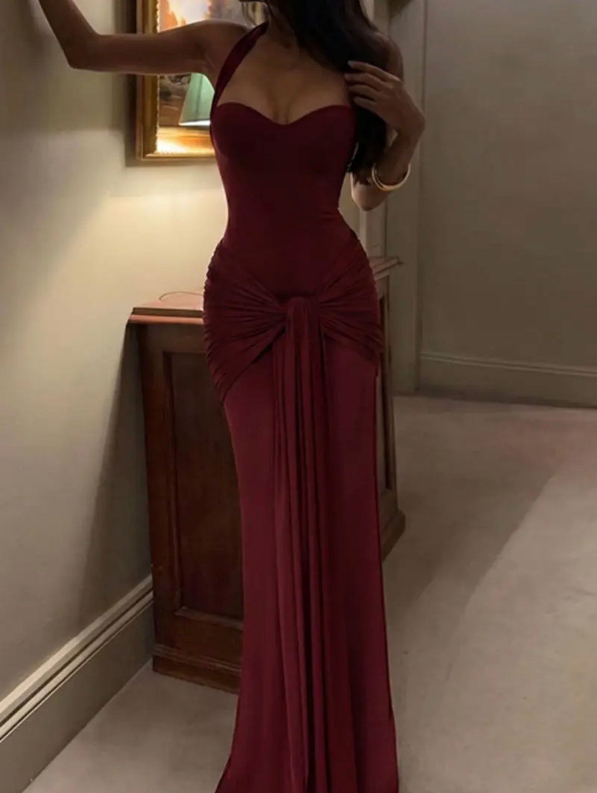 Elegante vestido maxi halter