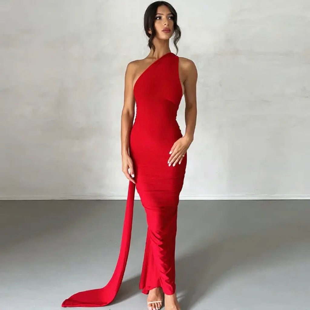 Vestido Midi Asimétrico con espalda descubierta