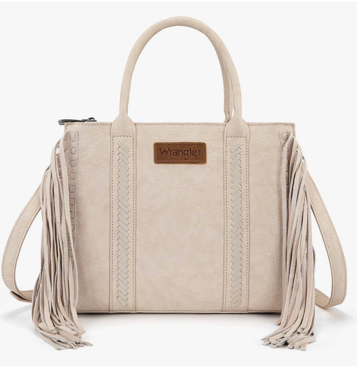 Bolso de mano con flecos para mujer, bolso de hombro occidental con bolsillos funcionales para estilo vaquera