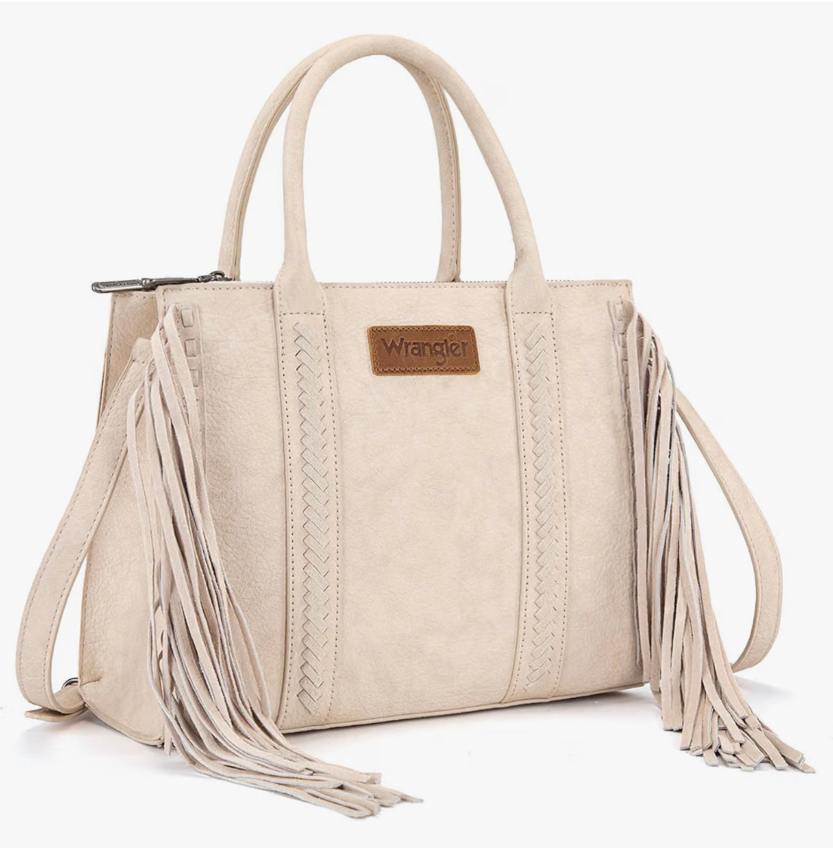 Bolso de mano con flecos para mujer, bolso de hombro occidental con bolsillos funcionales para estilo vaquera