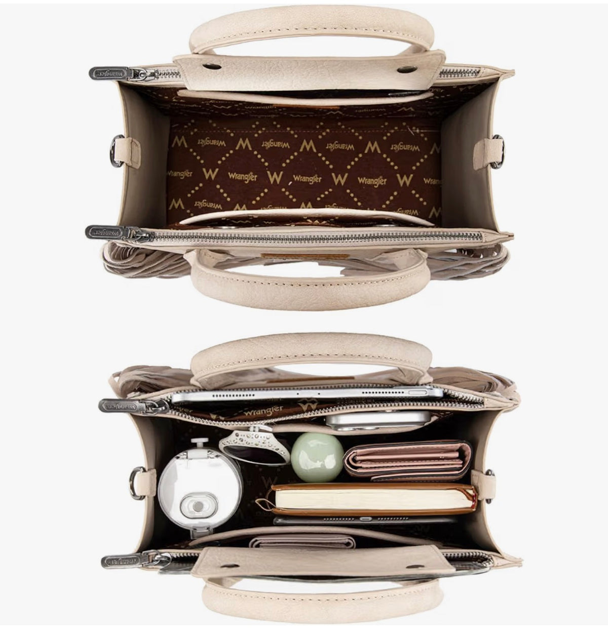 Bolso de mano con flecos para mujer, bolso de hombro occidental con bolsillos funcionales para estilo vaquera